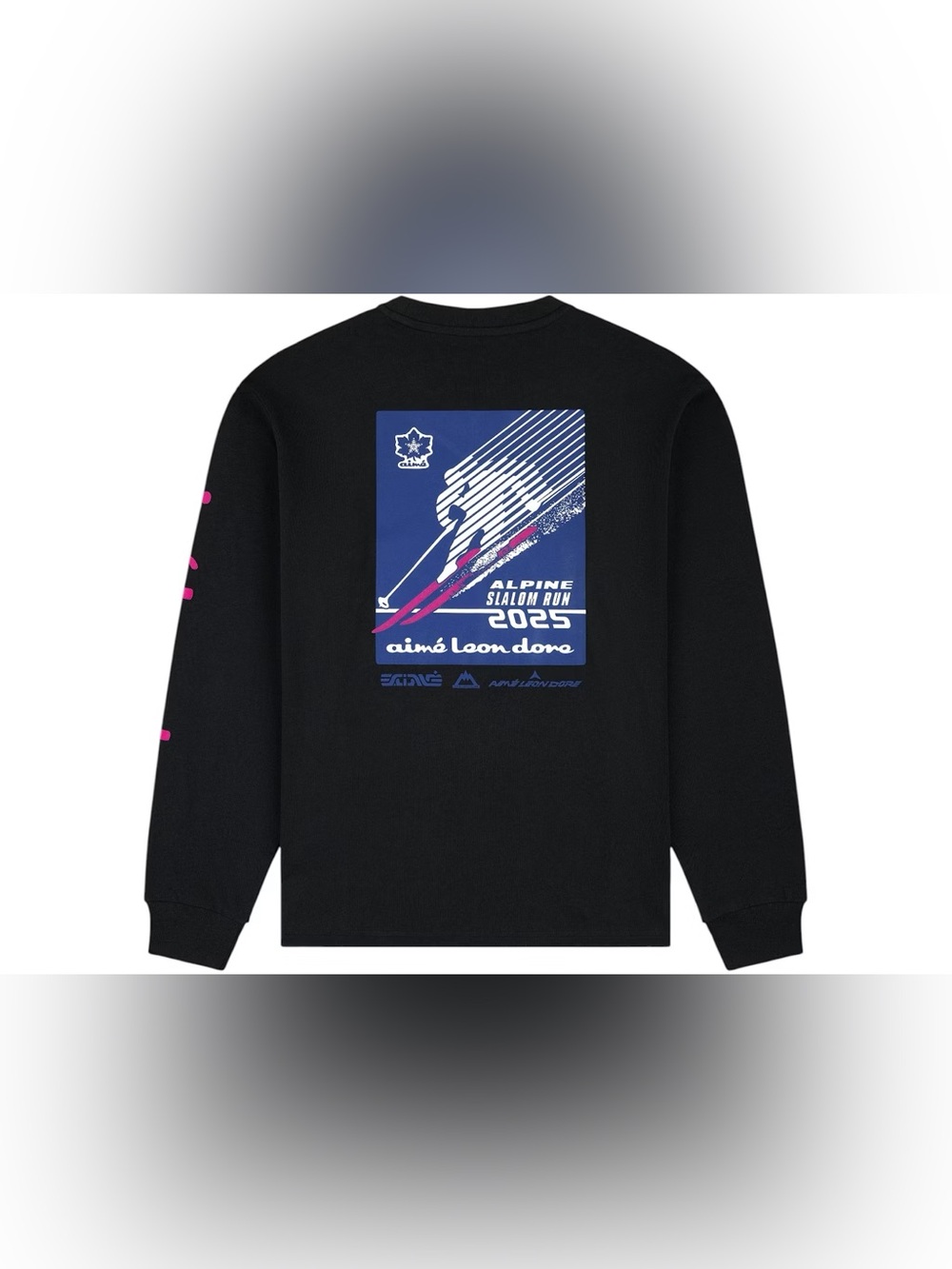 Aime Leon Dore Long-Sleeve Alpine Ski Tee Jet Black Men’s Size Medium Graphic